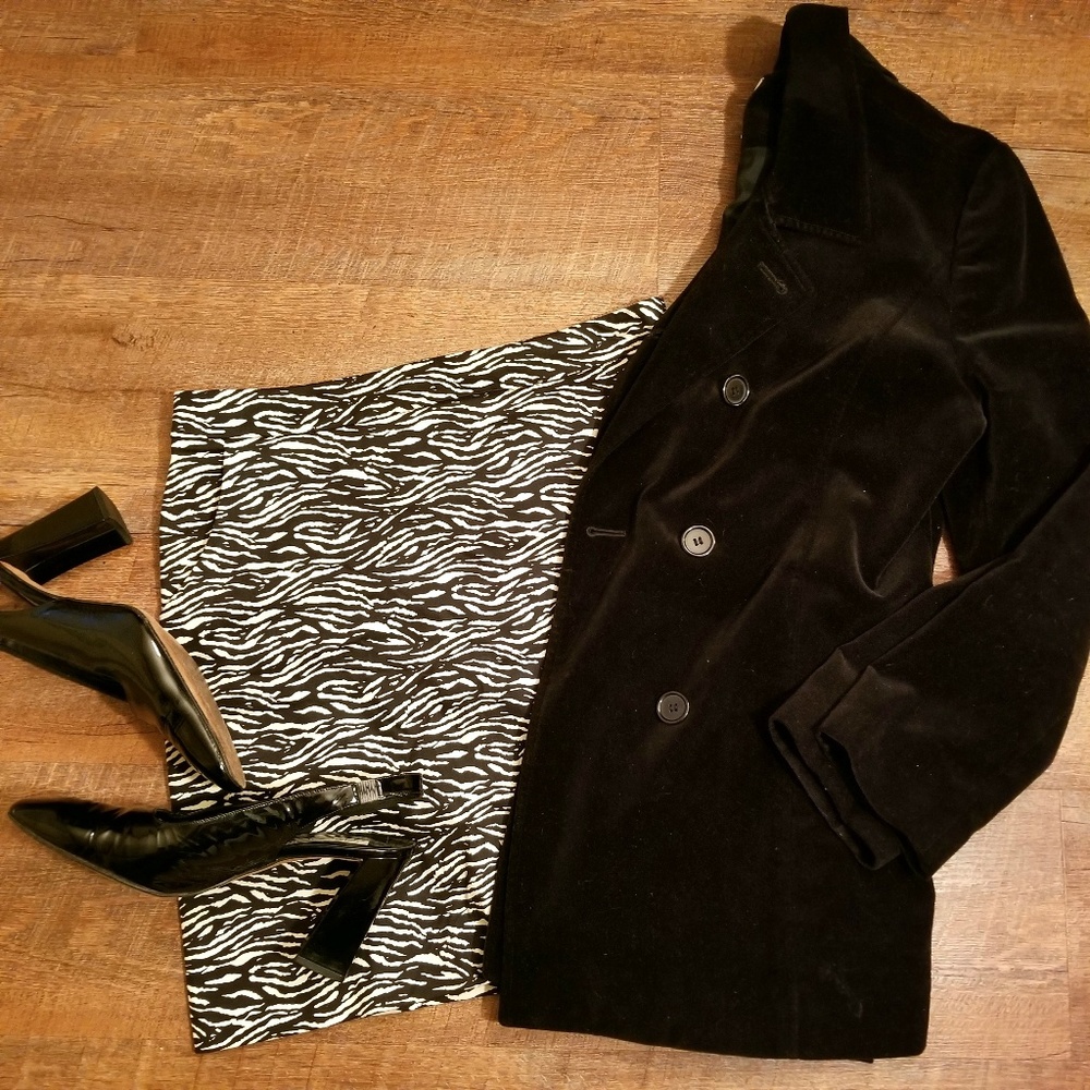 Darjoni Zebra Print Career Mini Skirt, Sz 10, EUC